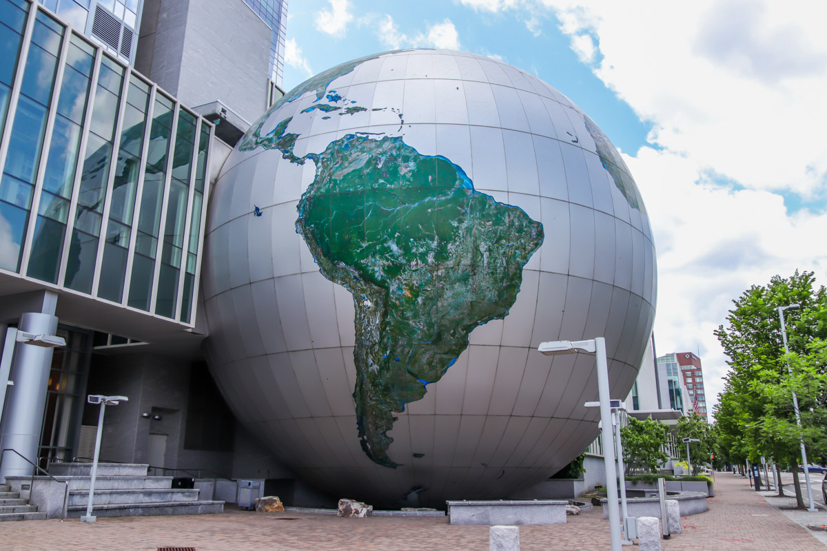 The museum of Natural History globe in downtown raleigh